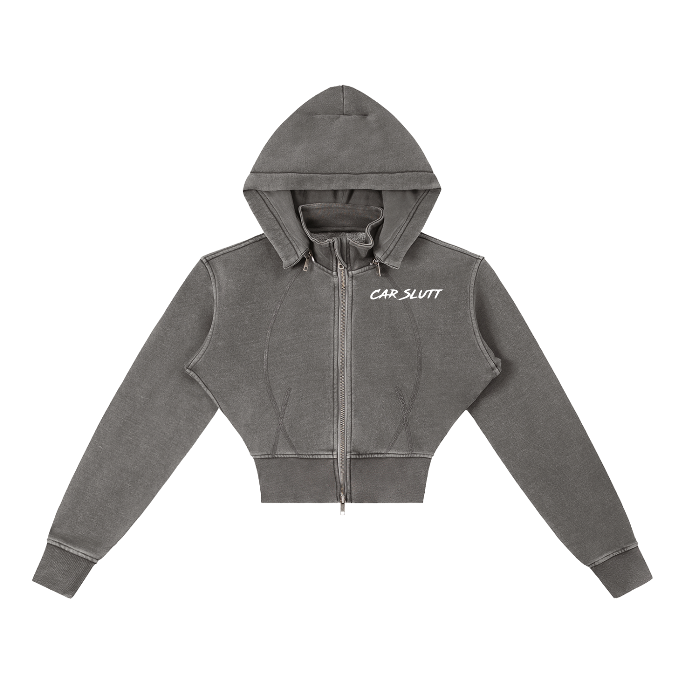 Vintage Washed Cropped Fleece Hoodie